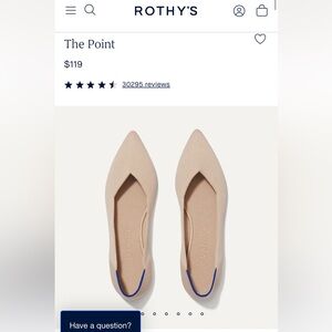 NWOT Rothy’s The Point flats